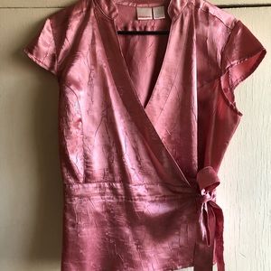 Pink wrap blouse